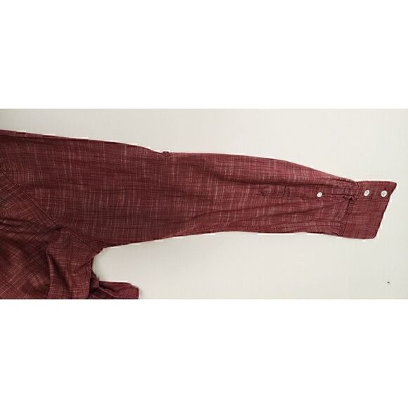 INC International Concepts Cotton Shirt Men's Medium Roll Tab Sleeves Red - Picture 6 of 8